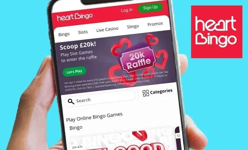 heart bingo mobile screenshot