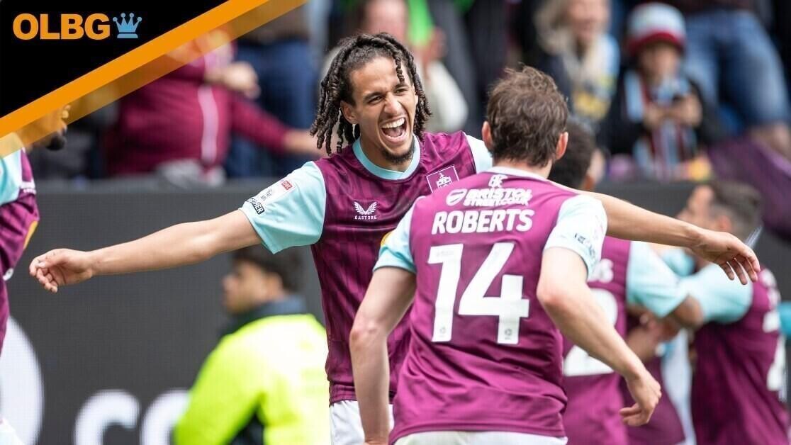 Goal 2-1 Jaidon Anthony #11 of Burnley FC celebrates his goal during the Sky Bet Championship match between Burnley and Millwall at Turf Moor, Burnley on Saturday 3rd May 2025.