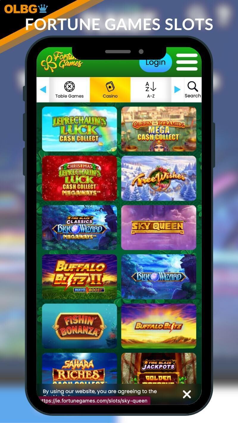 The slot selection at Fortune Games Casino