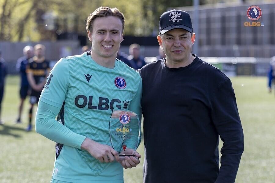 OLBG Dorking Wanderers Supporters' Player of the Season winner, Harrison Foulkes