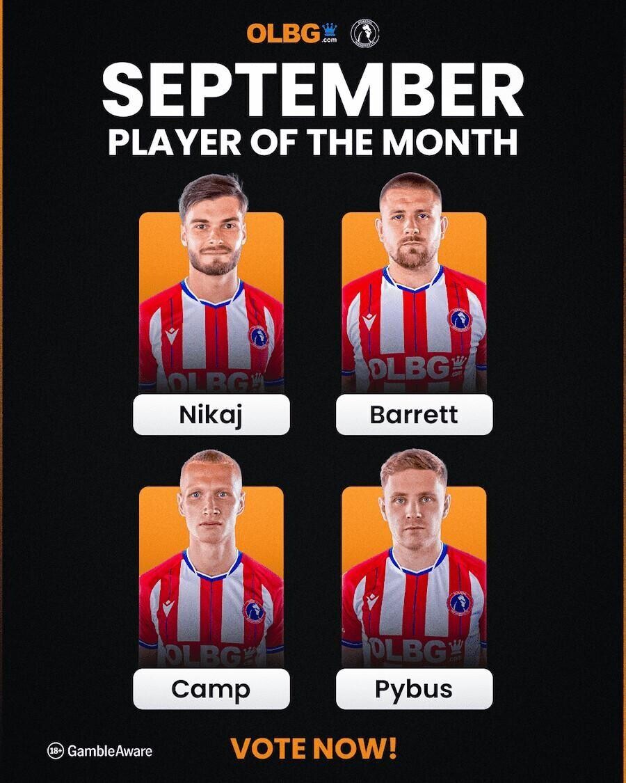 Dorking Wanderers September Player of the Month vote is open
