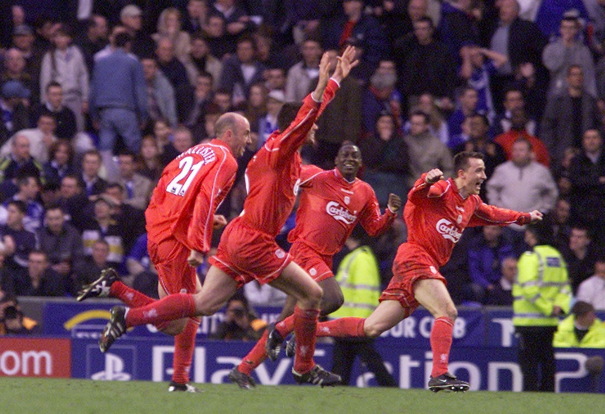 Gary McAllister scores agains Everton