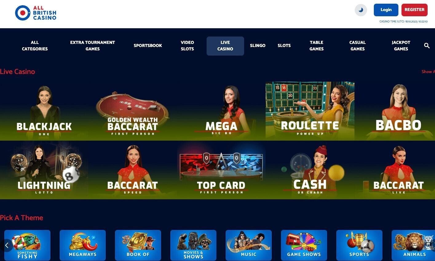 All British Casino live games