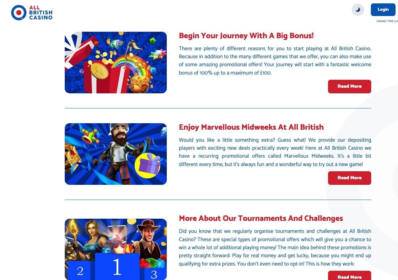 All British Casino promotions