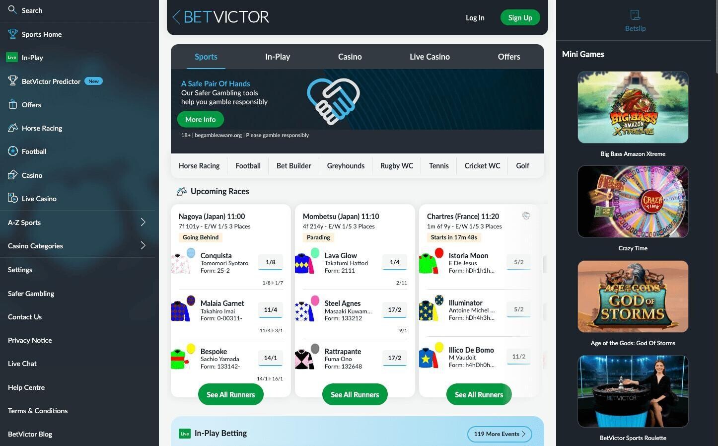 BetVictor homepage