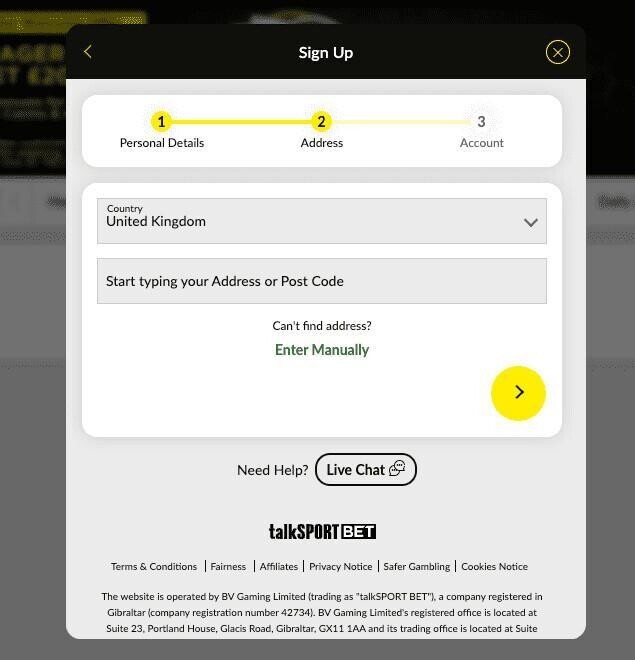 talkSPORT BET sign up 2