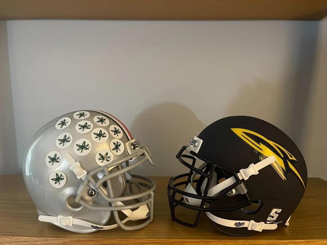 Toledo and Ohio State college football helmets