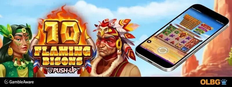 10 flaming bisons slot mobile screenshot
