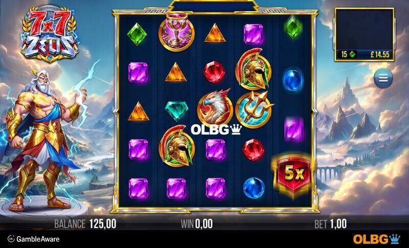 7x7 Zeus slot Multiplier Spin feature screenshot