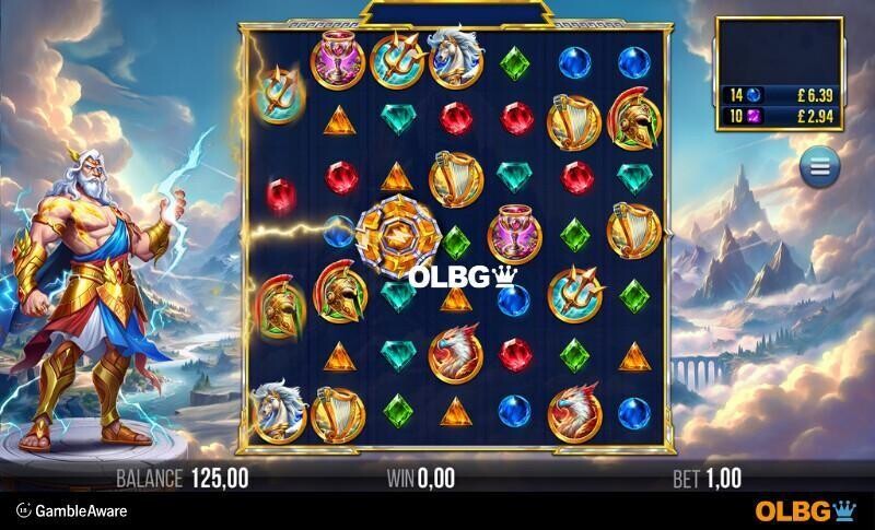 7x7 Zeus slot Thunder Reels feature screenshot