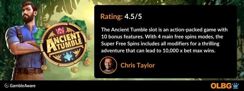 Ancient Tumble slot OLBG Rating banner