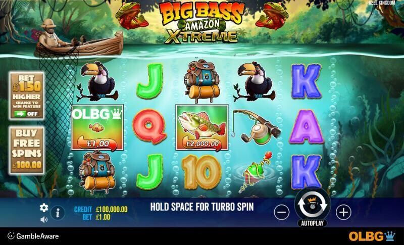 Big Bass Amazon Xtreme slot base game screenshot