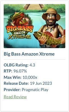 Info card on the Big Bass Amazon Xtreme slot game