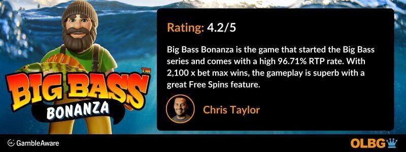 Big Bass Bonanza slot OLBG rating banner