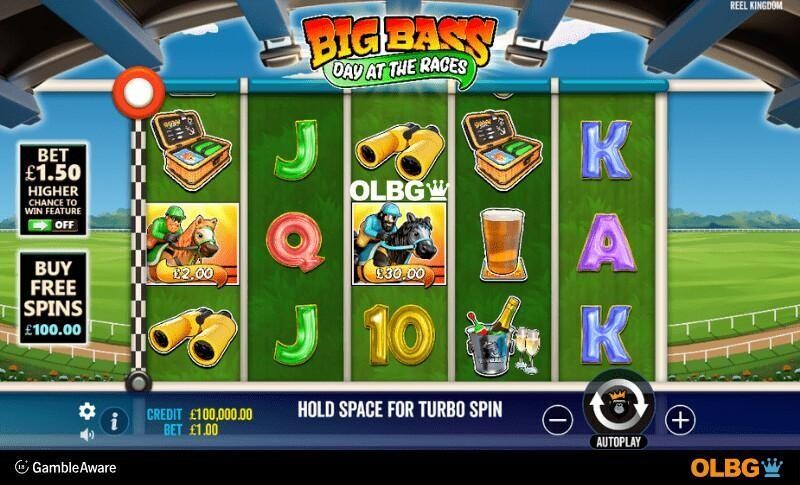Big Bass Day at the Races slot base game screenshot