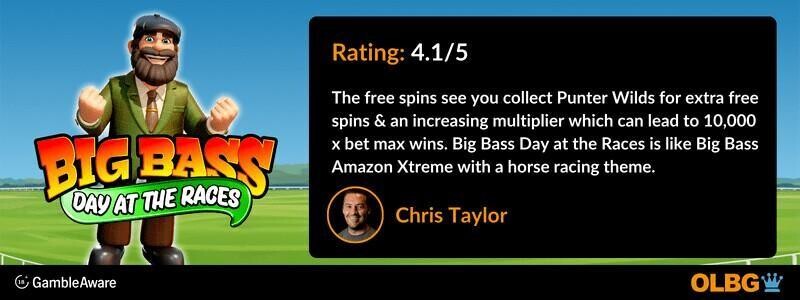 Big Bass Day at the Races slot OLBG Rating banner