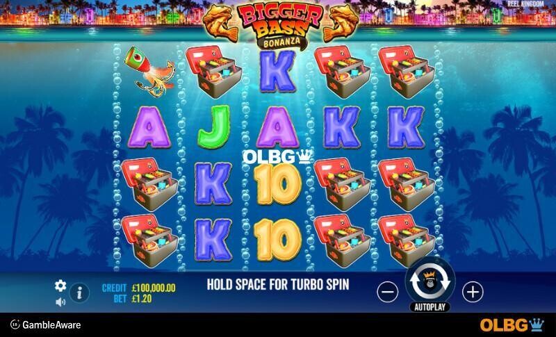 Bigger Bass Bonanza slot base game screenshot