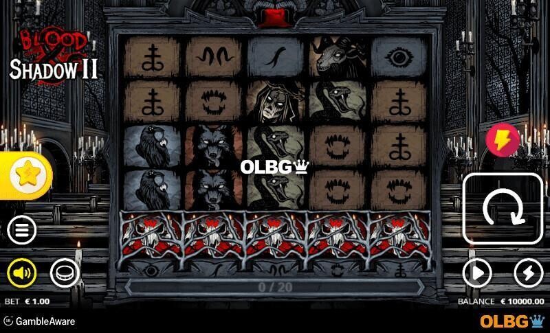 Blood and Shadow 2 slot base game screenshot