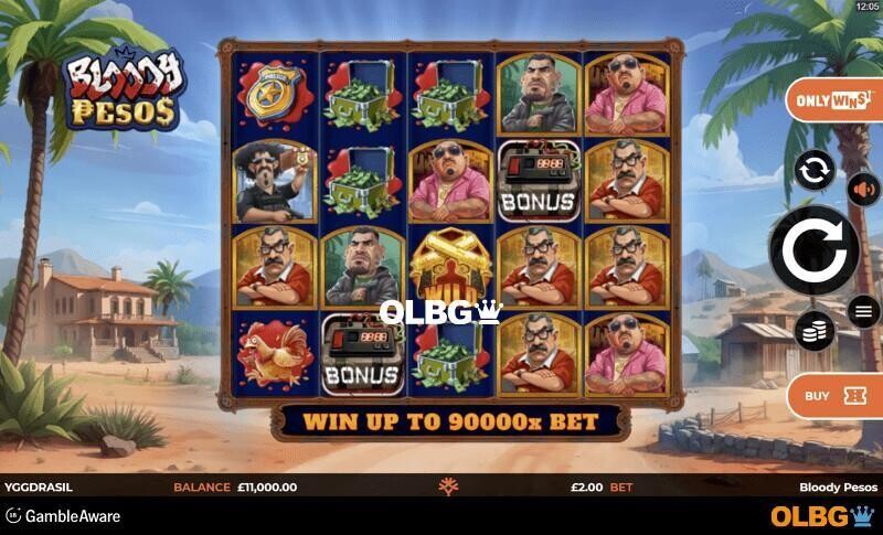 Bloody Pesos slot base game screenshot