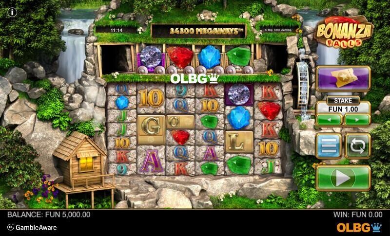 Bonanza Falls slot base game screenshot