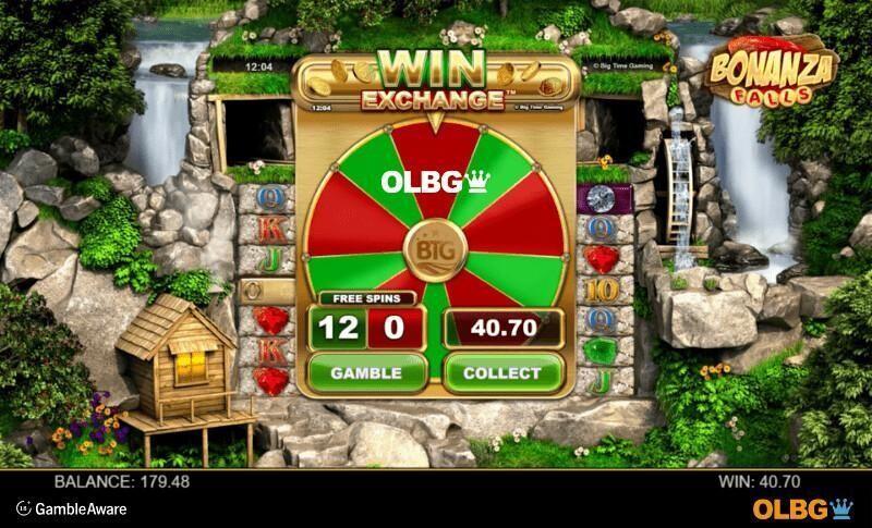 Bonanza Falls slot Win Exchange feature screenshot