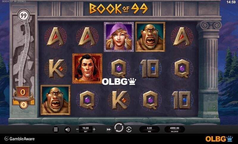 Book of 99 slot base game screenshot