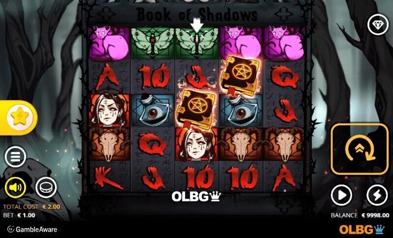 Book of Shadows slot base game screenshot