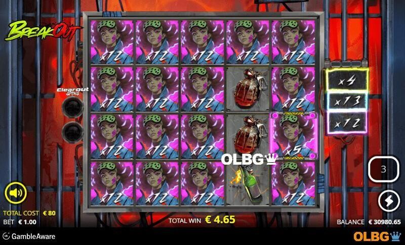 Breakout slot Breakout Spins feature screenshot