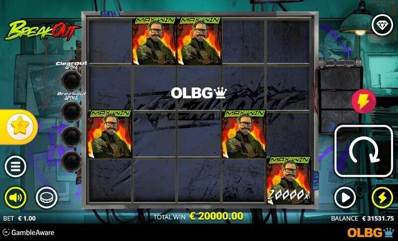 Breakout slot God Mode feature screenshot
