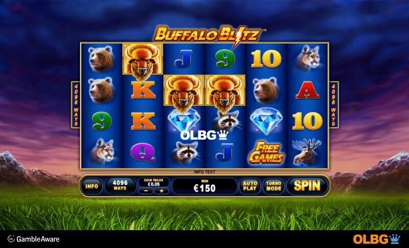 Buffalo Blitz slot base game screenshot