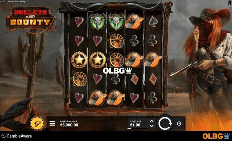 Bullets and Bounty slot base game screenshot