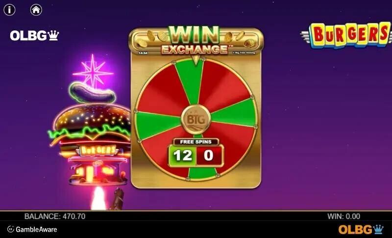 burgers slot win exchange feature screenshot