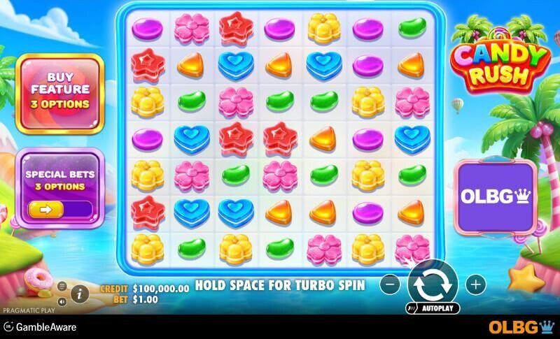 Candy Rush slot base game screenshot