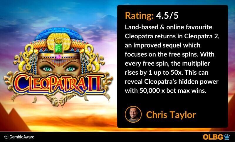 Cleopatra 2 slot OLBG Rating banner