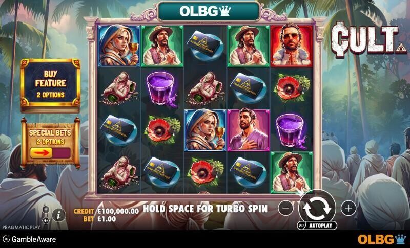 Cult slot base game screenshot