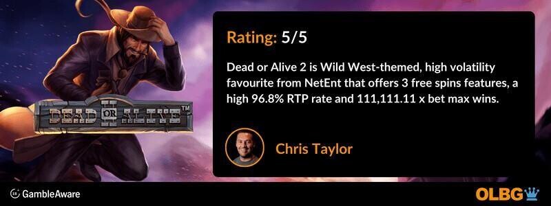 Dead or Alive 2 slot OLBG rating banner