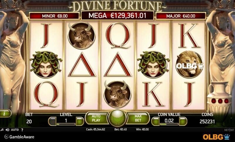 Divine Fortune slot base game screenshot