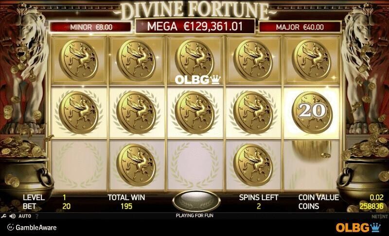 Divine Fortune slot Jackpot Bonus feature screenshot