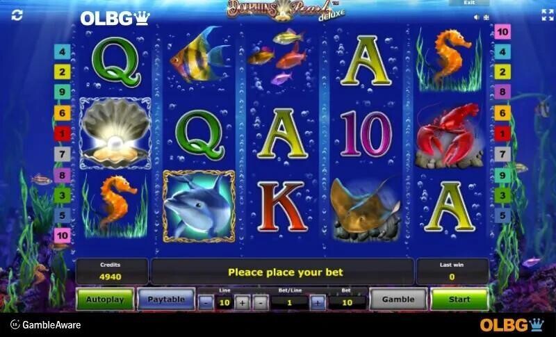 dolphin's pearl deluxe slot base game screenshot