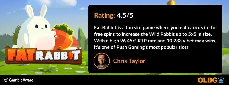 Fat Rabbit slot OLBG Rating banner