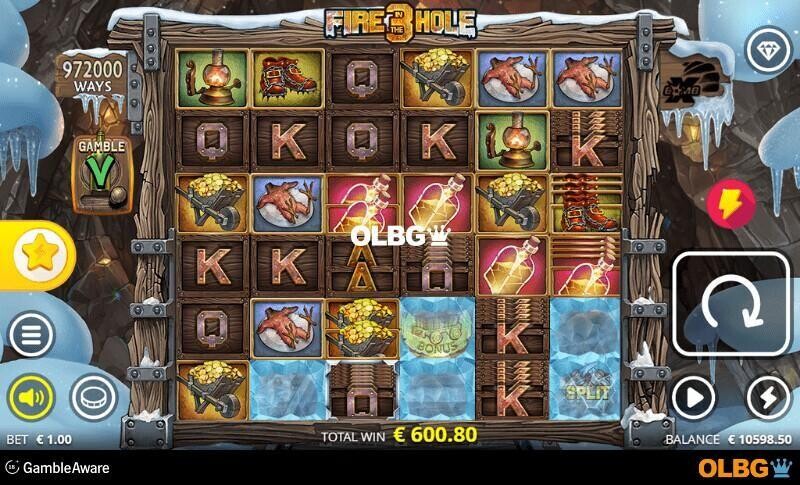 Fire in the Hole 3 slot xHole feature screenshot