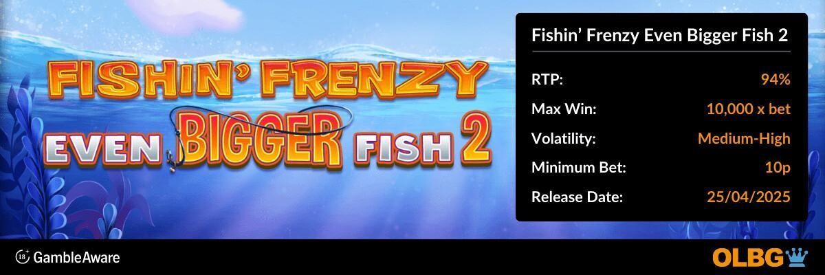 Fishin' Frenzy Even Bigger Fish 2 slot banner