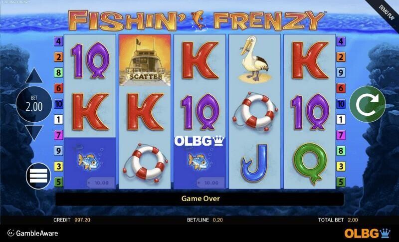 Fishin' Frenzy slot base game screenshot