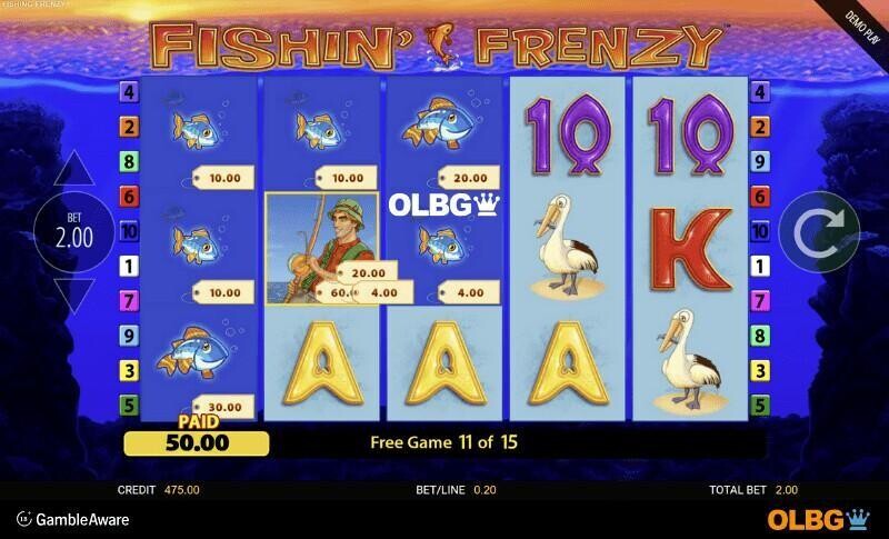 Fishin' Frenzy slot Free Spins feature screenshot