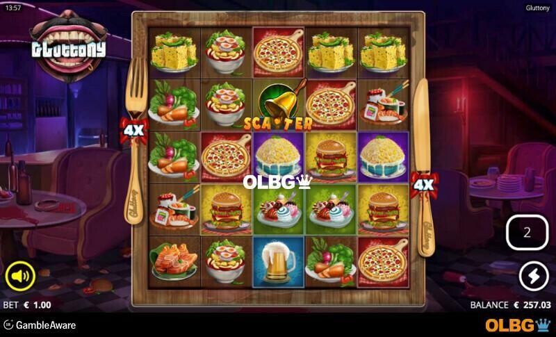 Gluttony slot Quadruple Up! feature screenshot