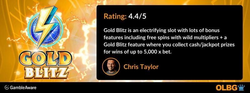 Gold Blitz slot OLBG Rating banner