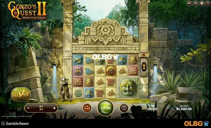Gonzo’s Quest 2 slot base game screenshot