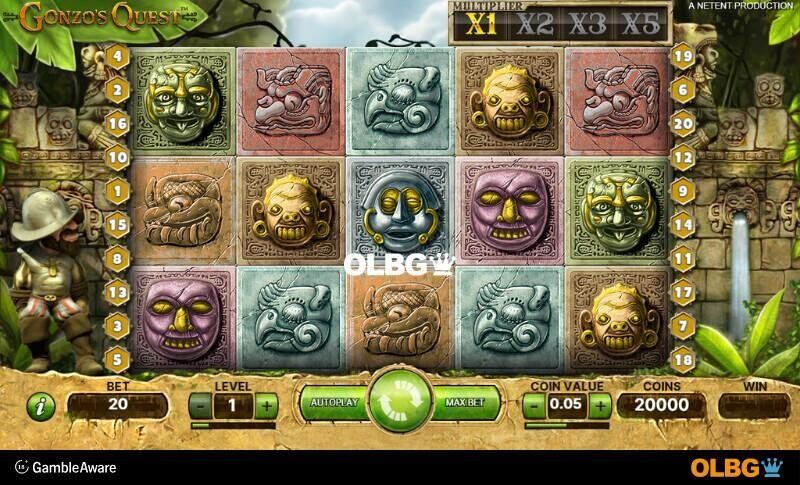 Gonzo's Quest slot base game screenshot
