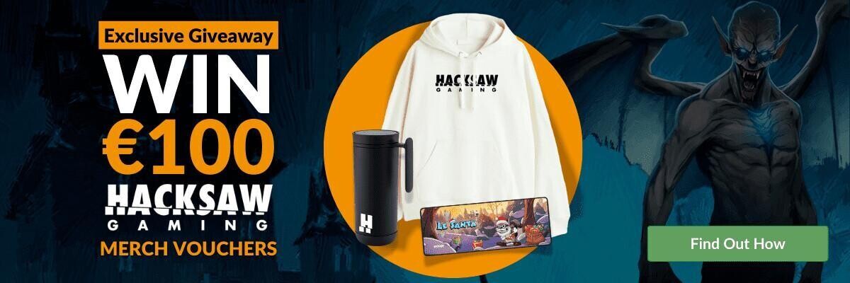 Hacksaw Gaming Merch Giveaway Promotion banner