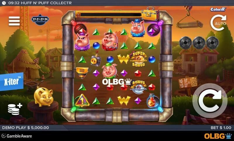 Huff N’ Puff CollectR slot base game screenshot